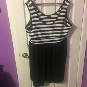 torrid Black and White Striped Tank Mini Dress